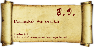 Balaskó Veronika névjegykártya